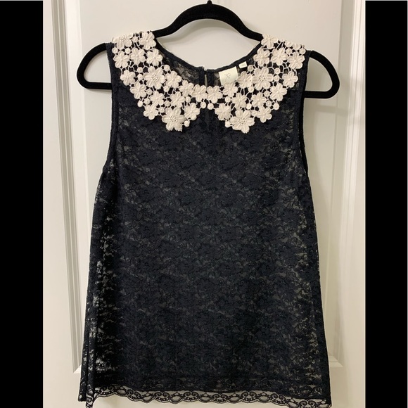 Anthropologie Tops - ANTHRO Eloise Lace Peter Pan Collar Sleeveless Top